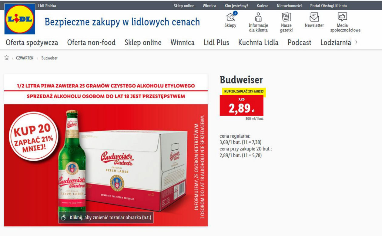 Budweiser za mniej niż 3 zł