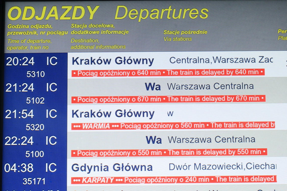 Paraliż na kolei. Gigantyczne opóźnienia pociągów