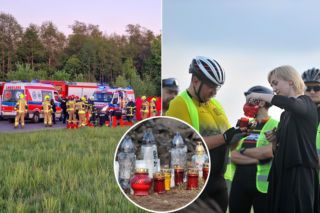 Potworny wypadek pod Tarczynem. Auto wjechało w 12 rowerzystów. Śmierć nie zostanie zapomniana