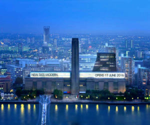 Rozbudowa tate Modern w Londynie. Widok od strony rzeki 