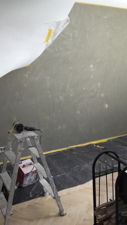Metamorfoza ściany w salonie BETON na ścianie!