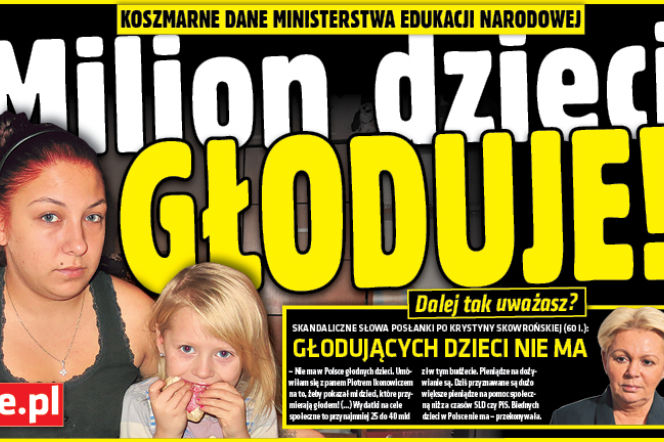 Milion dzieci głoduje