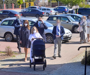 Kurski na komunii synka