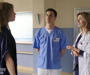 Na dobre i na złe. Hana Goldberg (Kamilla Baar), Krzysztof Radwan (Mateusz Damięcki), Anna (Natalia Klimas)