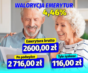 Waloryzacja emerytur 4,46%