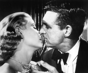Grace Kelly i Cary Grant na planie filmu Złodziej w hotelu