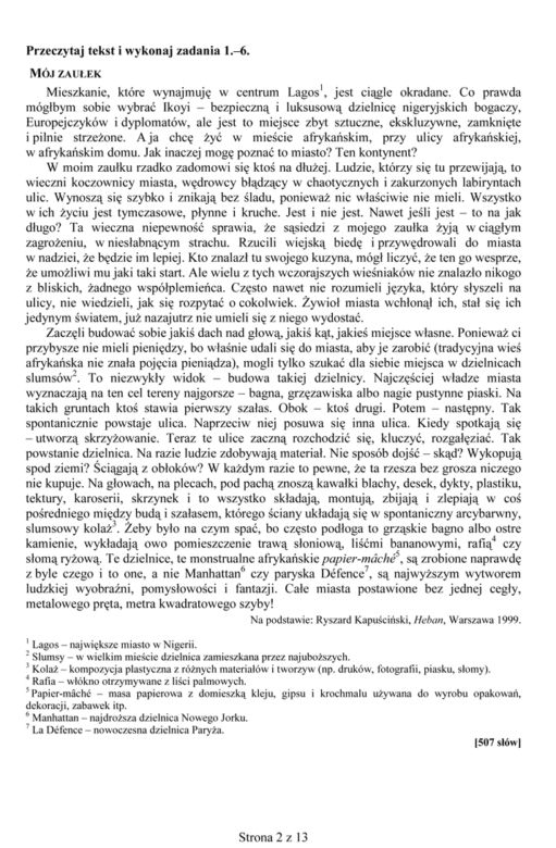 EGZAMIN GIMNAZJALNY 2014 POLSKI: ARKUSZE, ODPOWIEDZI - OFICJALNE Z CKE