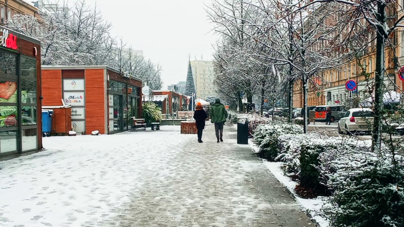 Pierwszy śnieg w Szczecinie