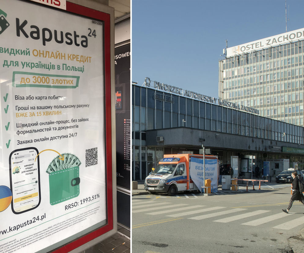 Skandaliczna reklama na Dworcu Zachodnim. Blisko 2000 procent RRSO dla uchodźców