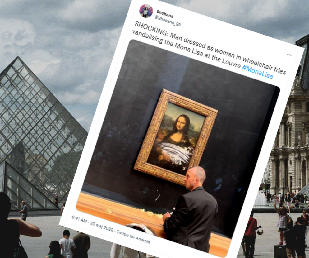 Mona Lisa obrzucona tortem