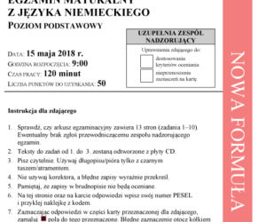 Arkusze maturalne 2018 Język niemiecki poz. Podstawowy