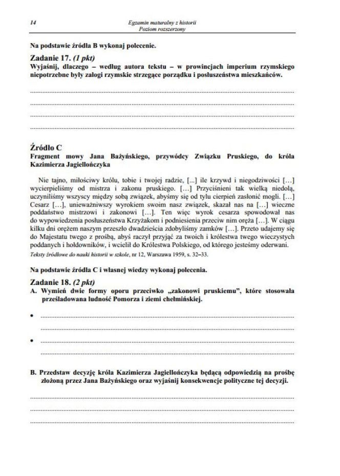 Matura 2014 Historia poziom rozszerzony