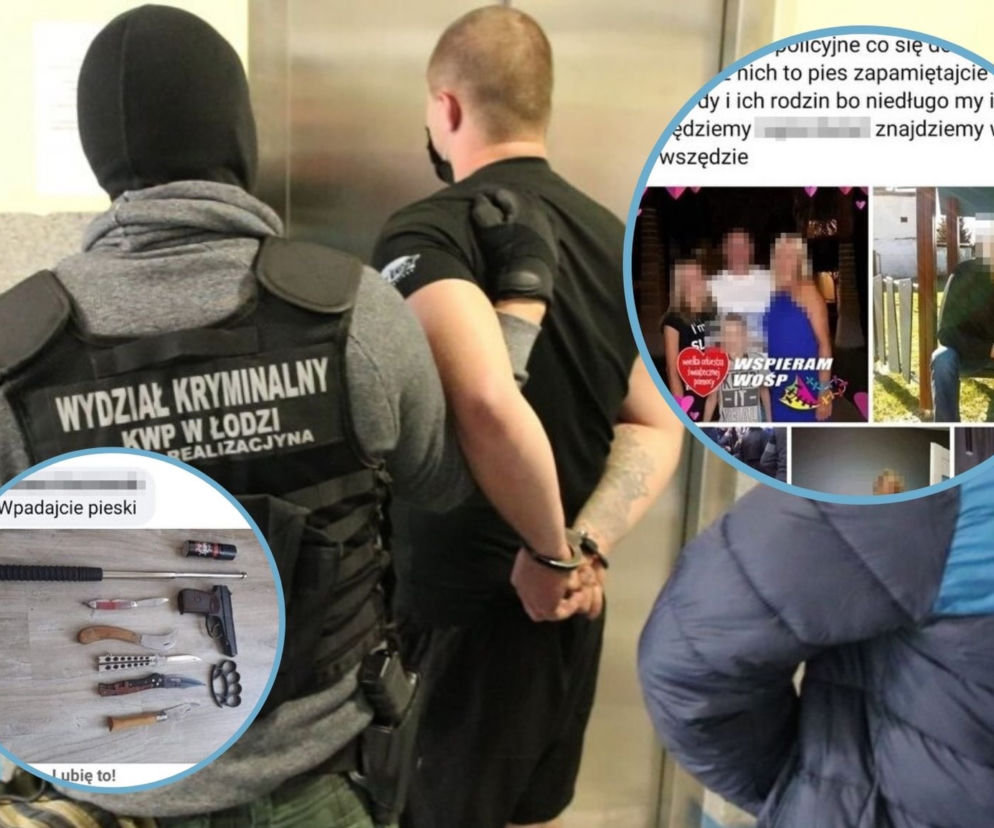 Łódź: Publikował zdjęcia policjantów i ich rodzin oraz nawoływał do prześladowania. Pokazał kastety i broń podpisując Wpadajcie pieski
