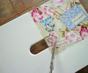 Taboret ze schodkiem IKEA w wersji decoupage