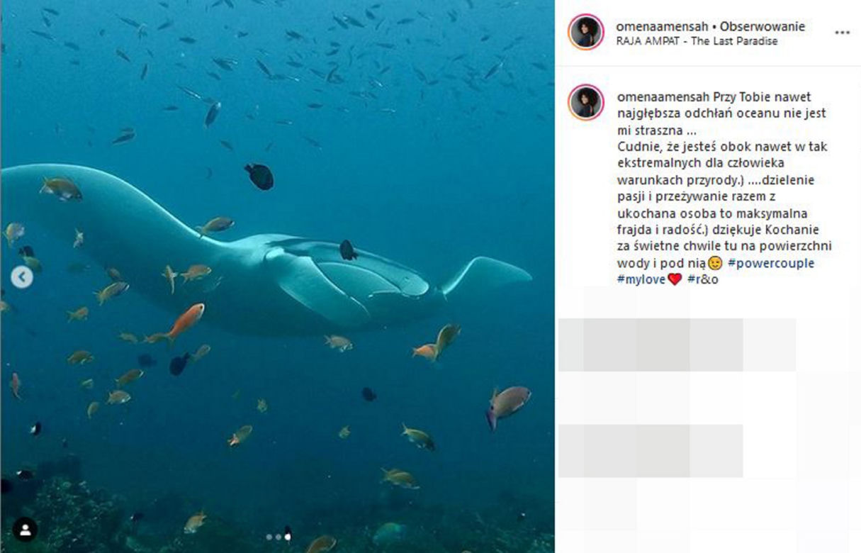 Omenaa Mensah nurkuje w Indonezji, zobacz kogo spotkała pod wodą