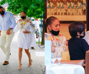 Jennifer Lopez z rodziną na obiedzie