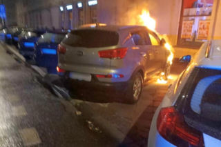 Pożar samochodu na Pradze-Północ