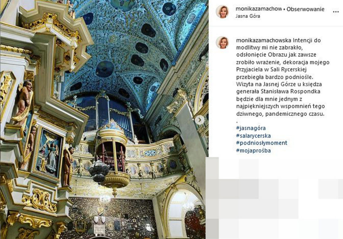 Monika Zamachowska modliła się  w Częstochowie, o zdrowie męża 