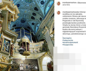Monika Zamachowska modliła się  w Częstochowie, o zdrowie męża 