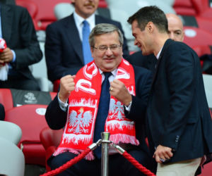 Nowak i Komorowski na meczu na Stadionie Narodowym w 2012Nowak i Komorowski na meczu 