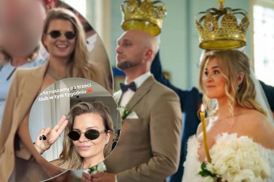 MArta Manowska w złocie na Ślubie Klaudii i Valentyna