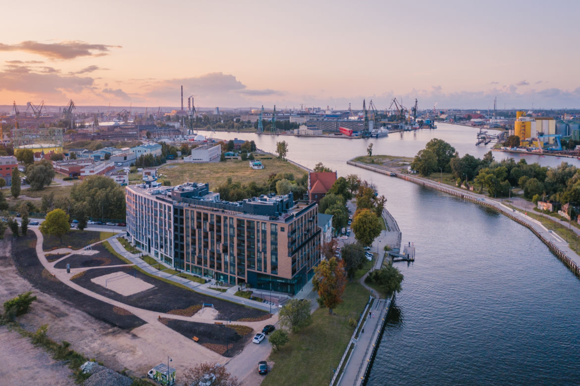 Chlebova Apartamenty nad brzegiem Motławy, w miejscu drugiej przemysłowej Fabryki Chleba w Gdańsku