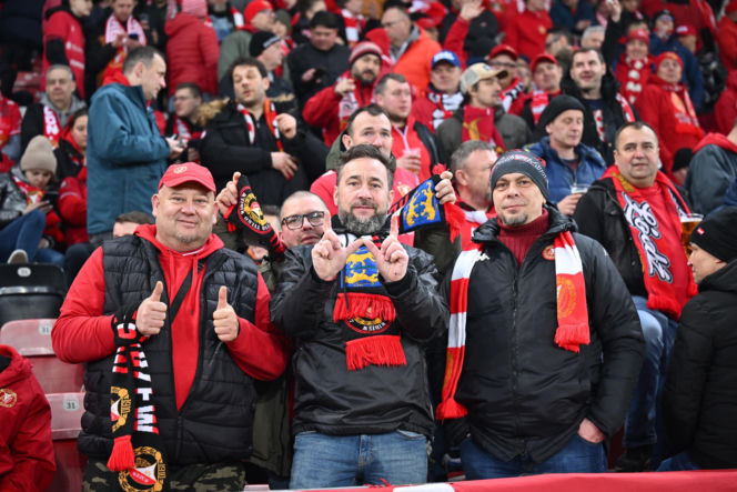 Widzew Łódź - Lech Poznań: Zdjęcia kibiców i zawodników z meczu 24. kolejki PKO BP Ekstraklasy