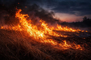 66-latek wypalał trawy. Z siekierą i widłami pilnował pożaru. W ruch poszły kamienie
