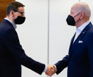 Premier Mateusz Morawiecki i prezydent Joe Biden 