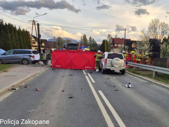 Witów. Motocyklista zderzył się z osobówką. Nie żyje 31-latek