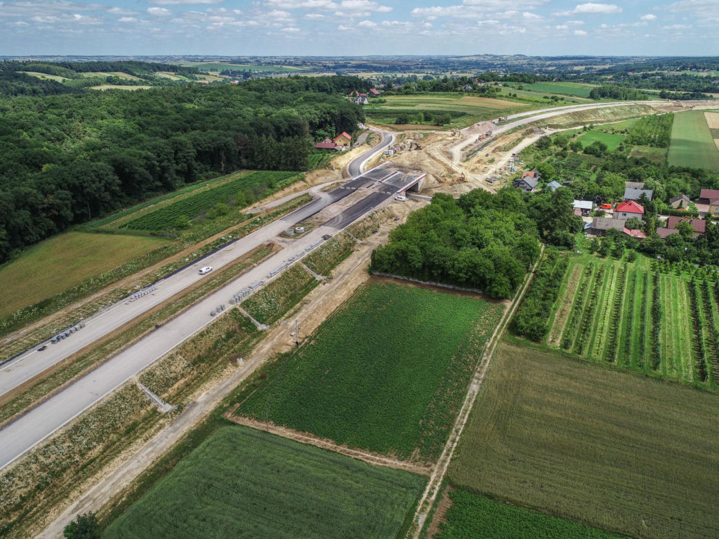 Zdjęcia z placu budowy S7 Kraków - Widoma, czerwiec 2024