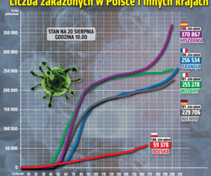 Koronawirus w Polsce. Statystyki, wykresy, grafiki (20 sierpnia)