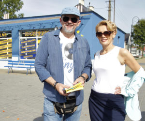 Ranczo. Sklep u Krysi. Reżyser serialu Wojciech Adamczyk, Krystyna Więcławska (Dorota Chotecka-Pazura) - wrzesień 2014 r.