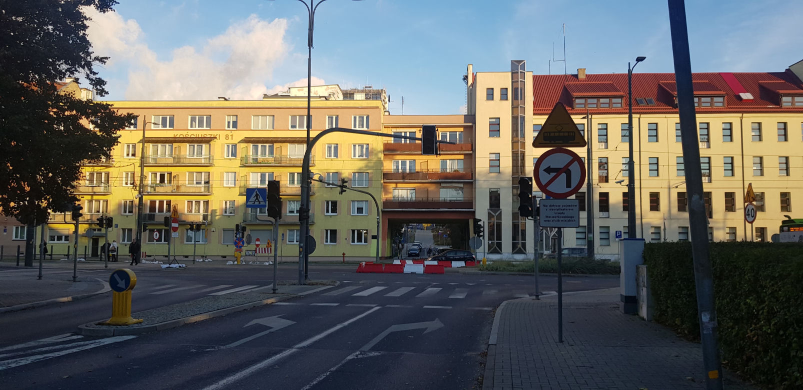 Olsztyn. Skrzyżowanie Piłsudskiego i Kościuszki zamknięte od miesięcy