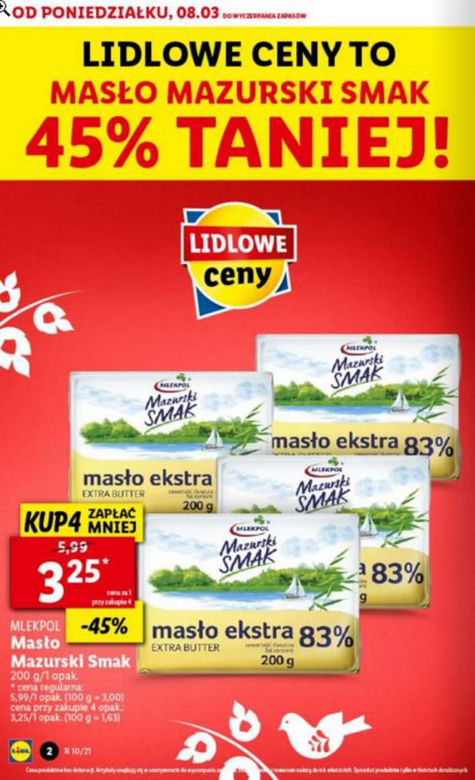 Masło za 3,25 zł.
