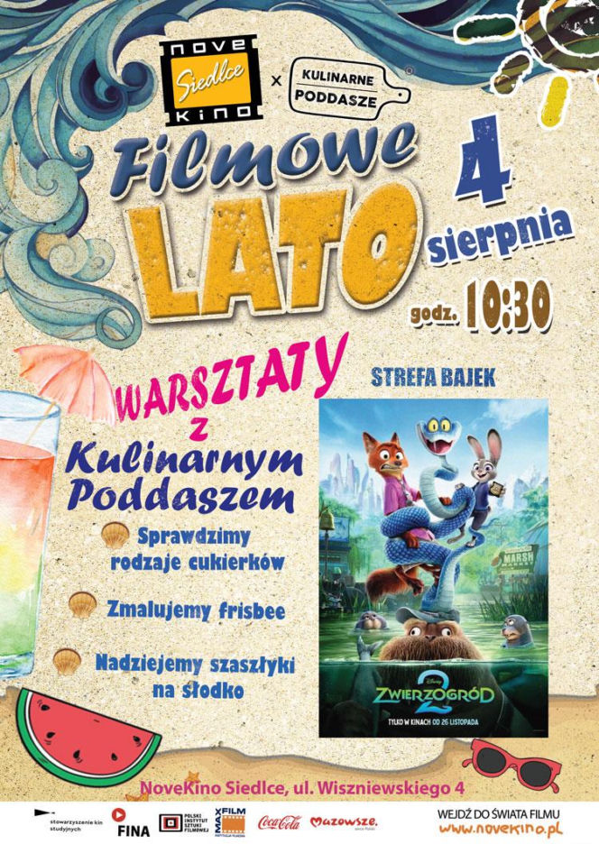 NoveKino Siedlce zaprasza 4 sierpnia na film „Zwierzogród 2” i warsztaty z Kulinarnym Poddaszem