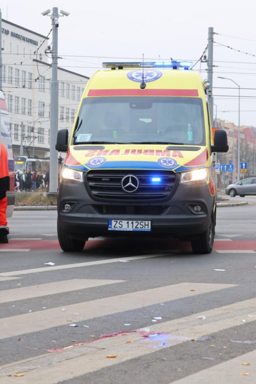 Wypadek na placu Rodła w Szczecinie