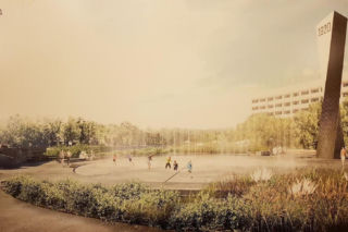 Wizualizacja niezrealizowanego pomnika Bitwy Warszawskiej w Warszawie