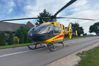 Olszanka: Zderzenie ciężarówki i motocyklisty. Na miejscu lądował helikopter LPR!