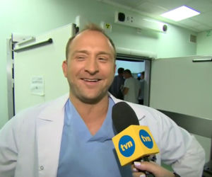 Borys Szyc na planie ''Lekarzy'' 5
