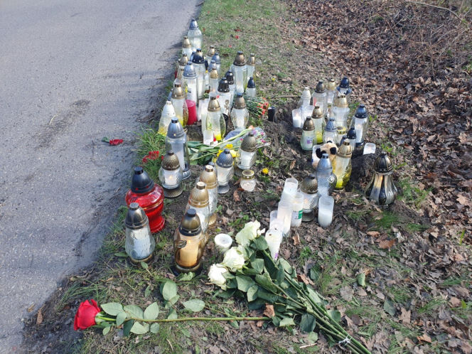 Miejsce wypadku Łukasza Litewki