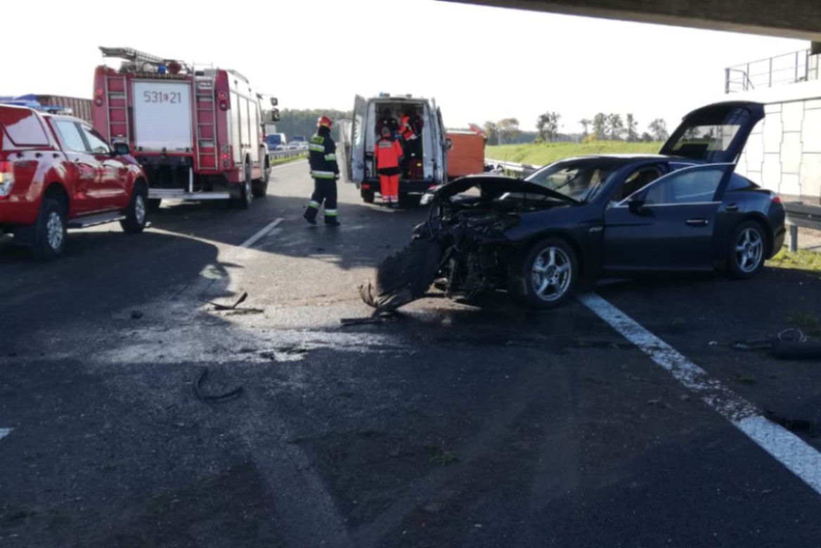Groźny wypadek na autostradzie A1 w Warlubiu! Kilka osób rannych! 