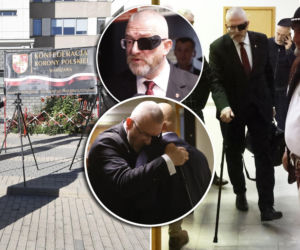 Grzegorz Braun przemawiał przed sądem. Przeciwnicy włączyli hymn Rosji