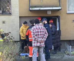 Pożar mieszkania na parterze. Strażacy z ognia wynieśli przerażonego kota