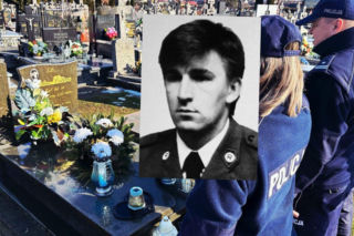 Niebieski znicz na grobie policjanta. Adam Litwa próbował zatrzymać pijanego kierowcę