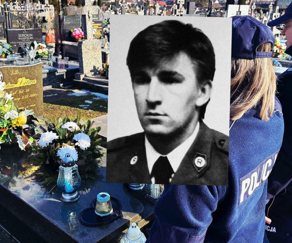 Niebieski znicz na grobie policjanta. Adam Litwa próbował zatrzymać pijanego kierowcę