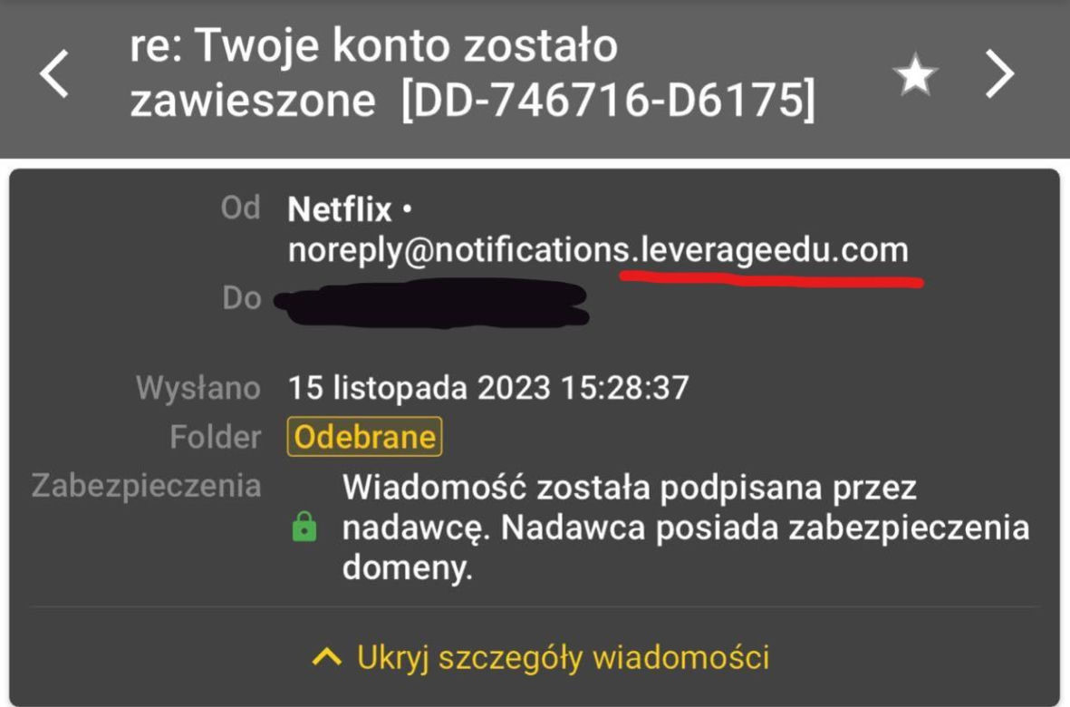 fałszywy e-mail