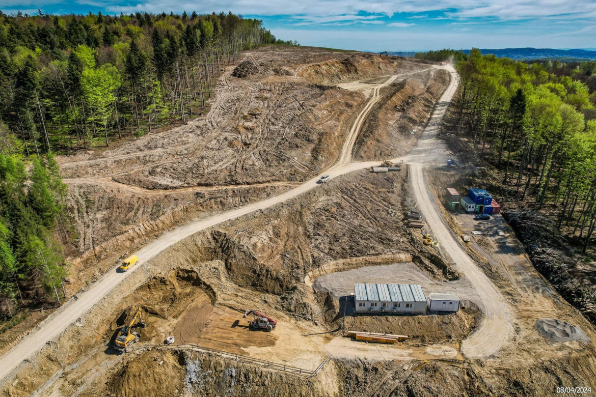 Budowa S19 Babica - Jawornik, kwiecień 2024