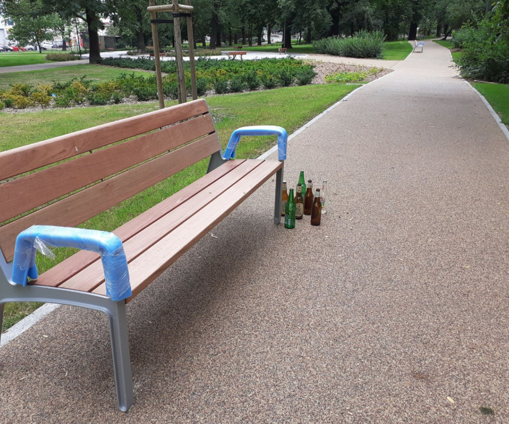 Zanieczyszczony park Drwęskich w Poznaniu