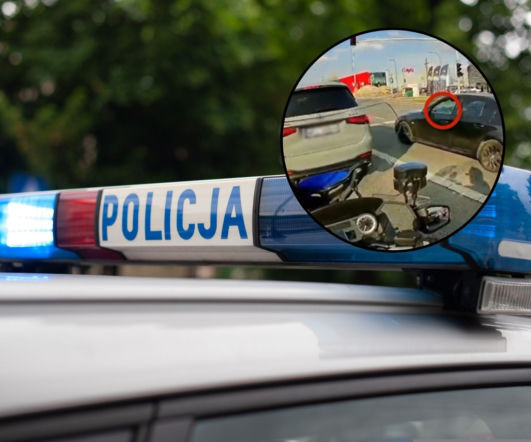 Był tak zajęty, że nie zauważył policjanta. Dostał mandat i 12 punktów karnych